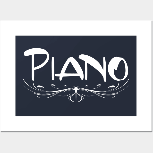 Piano Accent White Wall Art by Barthol Graphics